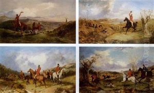 The Meet Full Cry & Cornering The Fox & The Kill by Richard Dodd Widdas
