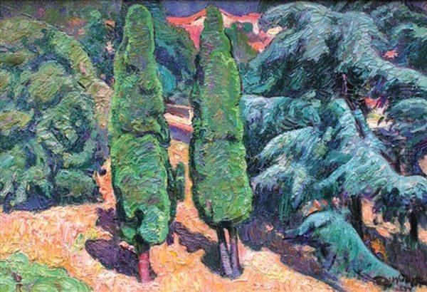 Paysage Aux Cypres - view 1