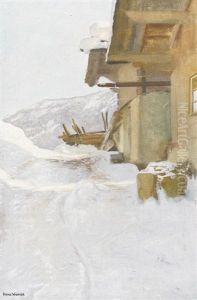 Winterliche Hauspartie In Den Bergen