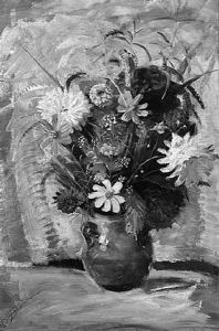 Stilleben Mit Sommerblumenstraus In Einer Keramikvase