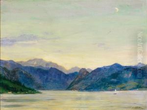 Abend Am See (traunsee) by Ludwig Wieden