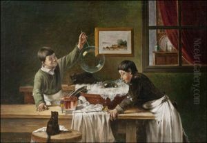 Saippuakupla Leikki (playing With Soap Bubbles) by Leonard Wiedh