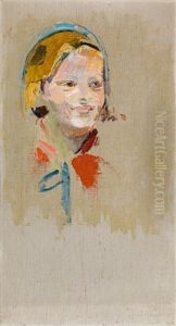 Portrait Of A Girl (else Sucher) by Franz Wiegele