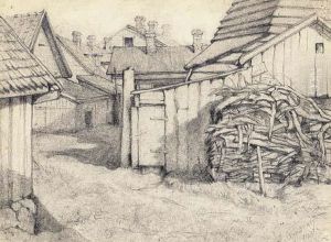 Russian Village by Isaak Izrailevitch Brodskii