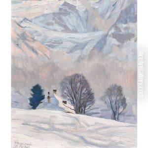 Blick Auf Die Fiescherwand Bei Grindelwald Mit Pfarrhaus