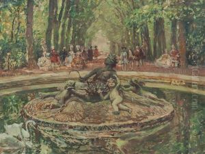 Park With Fountain by Alois Wierer