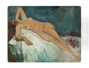 Liegender Madchenakt by Alois Wierer