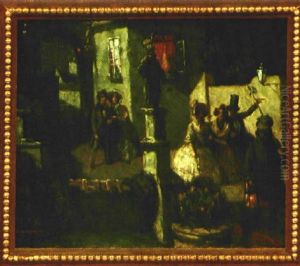 Nachtliche Strasenszene by Alois Wierer