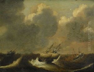 Stormigt Hav Med Hollandska Skepp by Cornelis Claesz van Wieringen