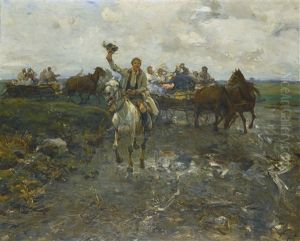 Polish Wedding Procession by Alfred von Wierusz-Kowalski