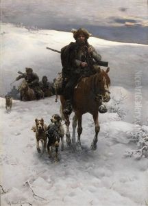 Looking For Bears (wyprawa Na Niedzwiedzia) by Alfred von Wierusz-Kowalski
