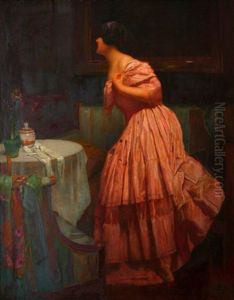 Woman In Her Living Room by Adolf Wiesner