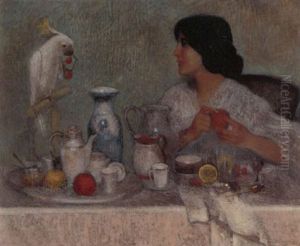 Breakfast With A Parakeet by Adolf Wiesner
