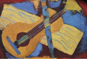 Still Life With Guitar by Gustav Wiethuechter