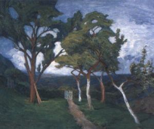 Sommerlicher Obstgarten by Gustav Wiethuechter