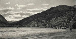 Norsk Landskab, Motiv Fra Jostedalen by Anders Guttormsen Wigdahl