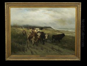 Cattle In A Pasture By The Sea Cattle In A Pasture By The Sea