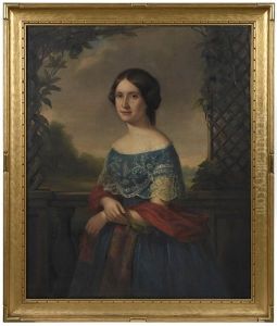 Portrait Of A Woman Standing In An Arbor Portrait Of A Woman Standing In An Arbor