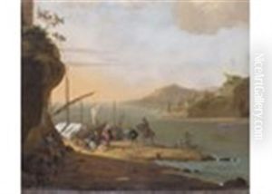 Merchants In A Harbour by Thomas Wijck