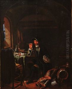 Scene D'interieur Au Fumeur by Thomas Wijck