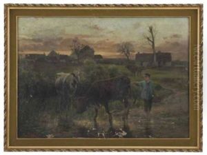 Campesino Con Vacas by Henri Van Wijk