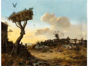 Landschaft Mit Ruhender Schafherde