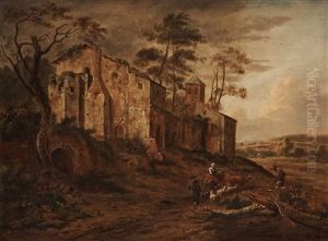 Figures And Buildings In A Landscape Figures And Buildings In A Landscape