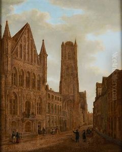 Halles Aux Draps A Gand by Augustus Wijnantz