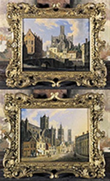 Gezicht Op De Kuip Van Gent (+ Gezicht Op De Sint-baafskathedraal: Koorzijde Te Gent; 2 Works) - view 1