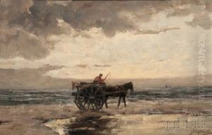 Horse-drawn Cart On Beach Horse-drawn Cart On Beach