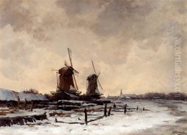 Molens In Sneeuwlandschap - view 1