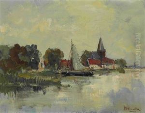 Hollandische Kanallandschaft by Jan Hillebrand Wijsmuller