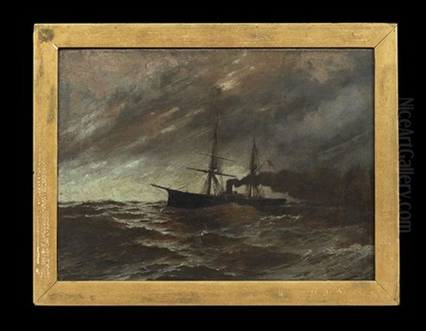 Steamship On A Stormy Sea - view 1