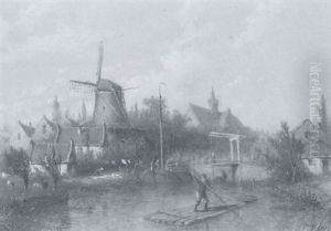 A Canal In A Town