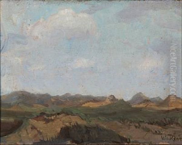 Two Hilly Landscapes Presumably From Fano, Denmark (+ Another, Oil On Cardboard; 2 Works) - view 1
