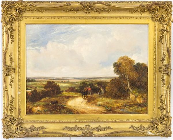 Figures In A Cart On A Country Road - view 1