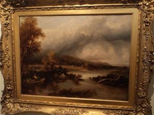 On The Exe-village Of Exewick In The Distance by George Burrell Wilcock