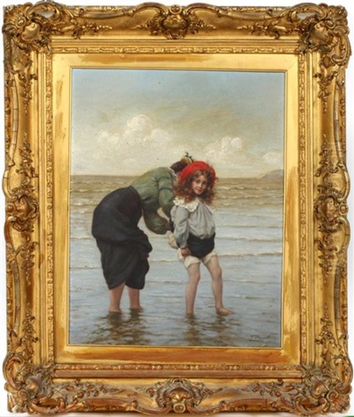 Child And Mother At Beachside - view 1