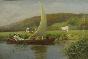 Jolly Boating On A River by Frank Percy Wild