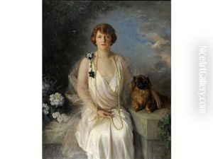 Portrait Of Agnes Marsh, Wife Of Henry Wheelwright Marsh, July 1915 At Warwick Castle