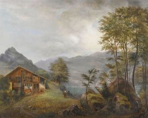Sommerliche Uferpartie Im Gebirge