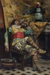 Cavelier In A Tavern by Charles Wilda