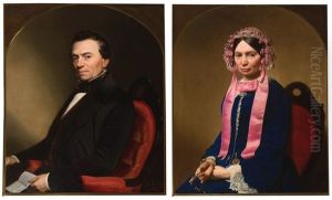 Portrait De Louis Eugene Emmanuel Diesbecq - Portrait D'une Dame (1854) (2 Works) by August De Wilde