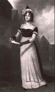 Portrait Of An Actress, Standing Small Full Length On A     Stage, Holding A Script
