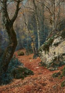 Foret De La Ste. Baume (forest Landscape In The Massif De La Sainte-baume Near Marseille) by Johan Peter Von Wildenradt