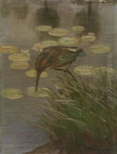 Eisvogel Im Schilf by Johan Peter Von Wildenradt