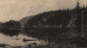 Bjergs+ Med Skovkl+dte Bjerge by Johan Peter Von Wildenradt