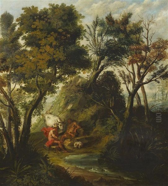 Merkur, Argus Und Io In Einer Waldlandschaft - view 1