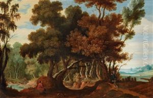 Landschaft Mit Wanderern by Jan Wildens