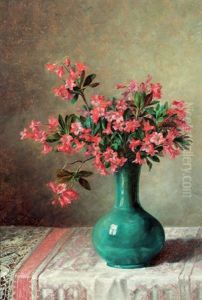 Alpenrosen In Vase by Paula Wildhack